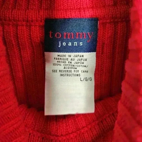 Tommy Hilfiger Tommy Jeans Womens Classic Knit Logo Turtleneck Sweater Sz Large - Picture 3 of 6